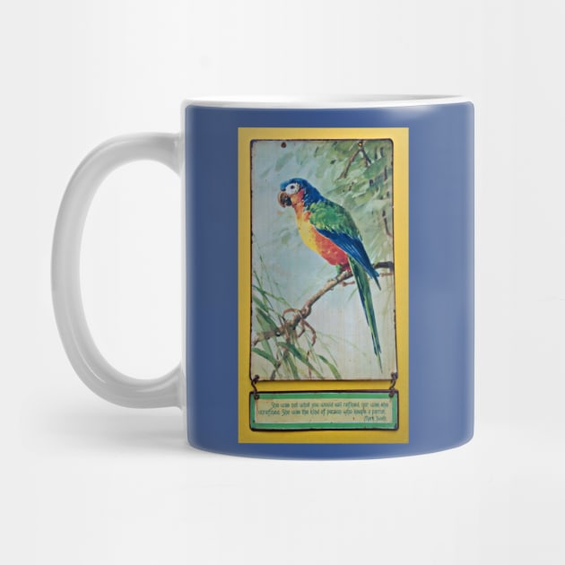 Vintage Parrot Art with Mark Twain Quote by numpdog